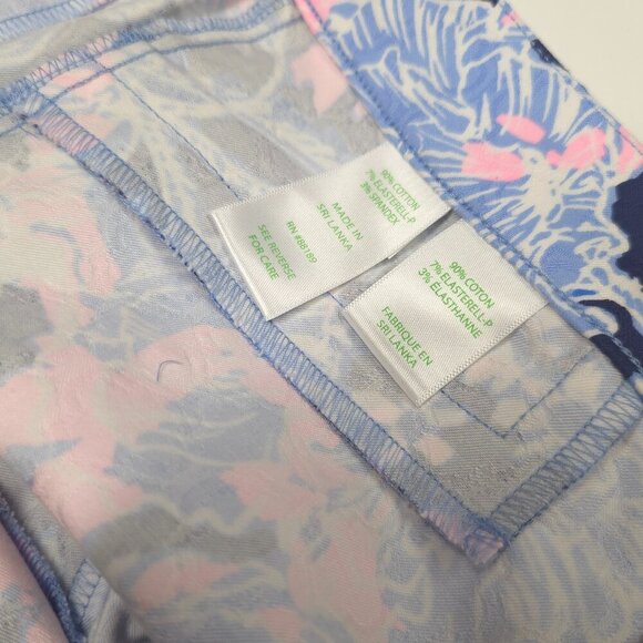 Lilly Pulitzer Kelly Highrise Crop Flare in Bright Navy Amore Please Size 4 - Picture 13 of 13